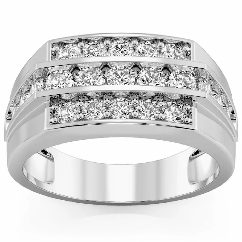 Custom - Engraved Titanium Wedding Bands with Personalized Messages for a One - of - a - Kind and Sentimental PieceF/VS 1.50Ct Men's Diamond Wedding Annivesary Ring Gold Lab Grown