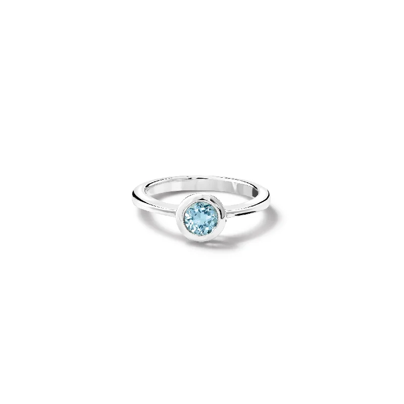 Cathedral - Style Engagement Rings with a Raised Center Stone and Intricate MetalworkNicole Ring Silver - Blue Topaz