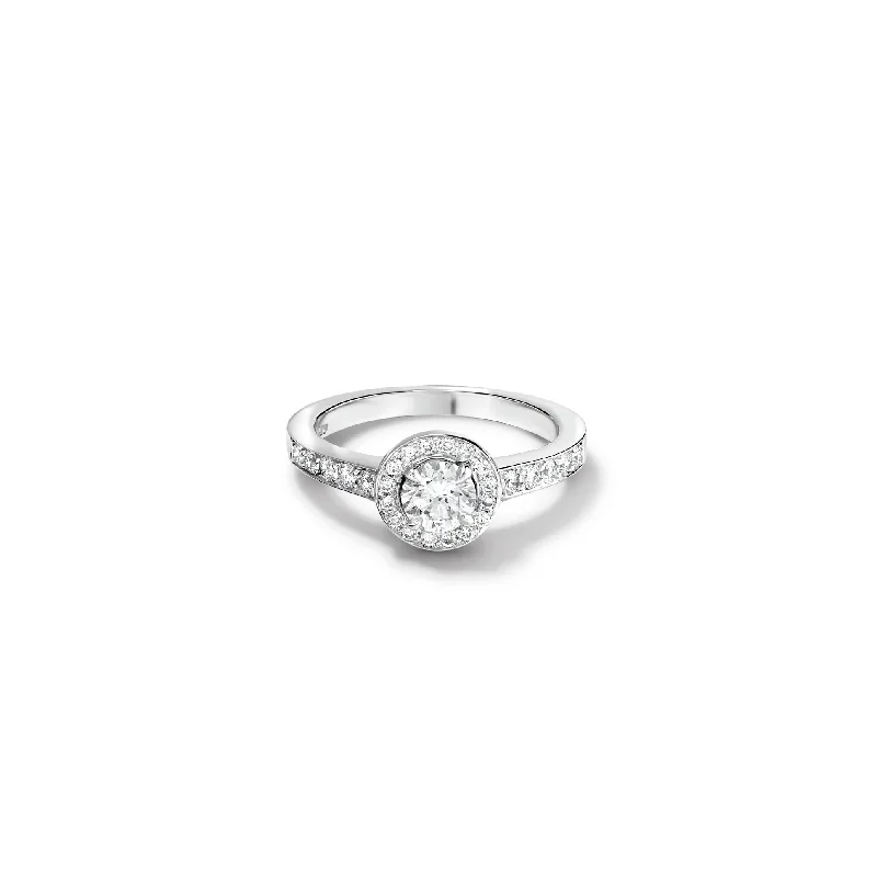 Marquise Cut Engagement Rings with a Channel - Set Diamond BandRosa Engagement Ring Platinum - Diamond