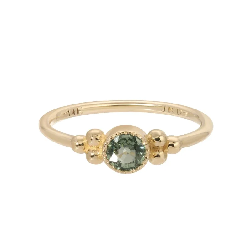 Engagement Rings with Sapphire and Diamond Combinations in a Vintage StyleSeville Green Sapphire Ring