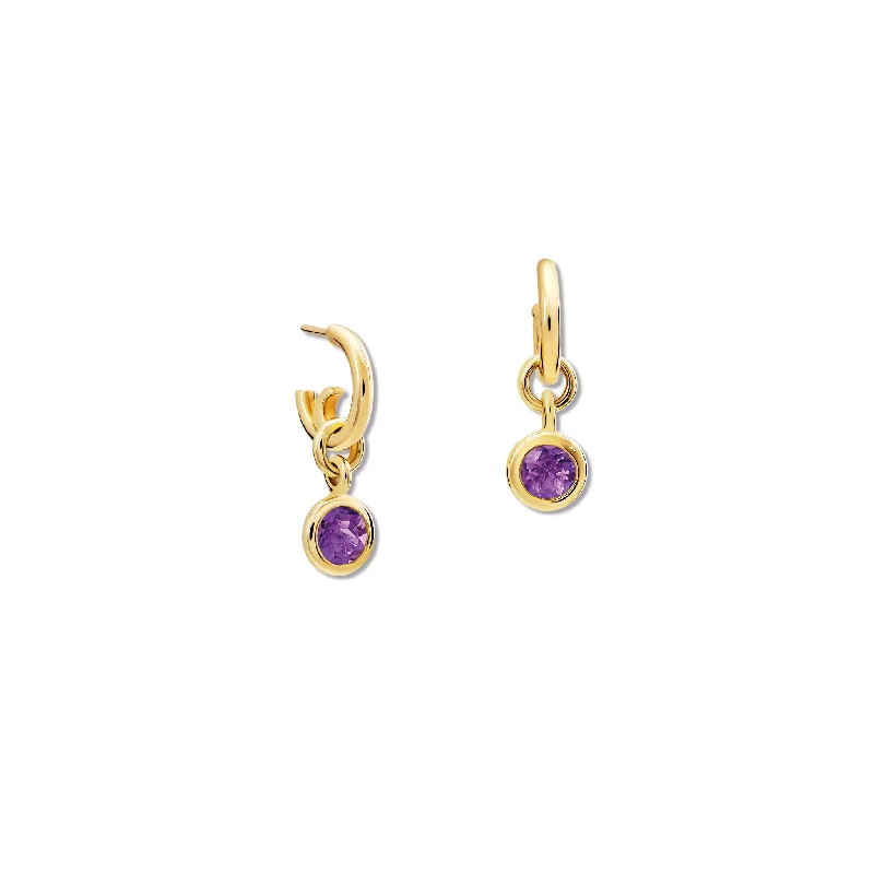 Princess Cut Engagement Rings in 18K White Gold with Micro - Pave Side StonesTalya Earring Drops Yellow Gold - Amethyst