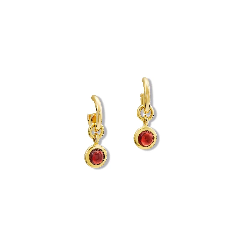 Vintage - Inspired Engagement Rings with Filigree Work and Emerald - Cut Center StoneTalya Earring Drops Yellow Gold - Garnet