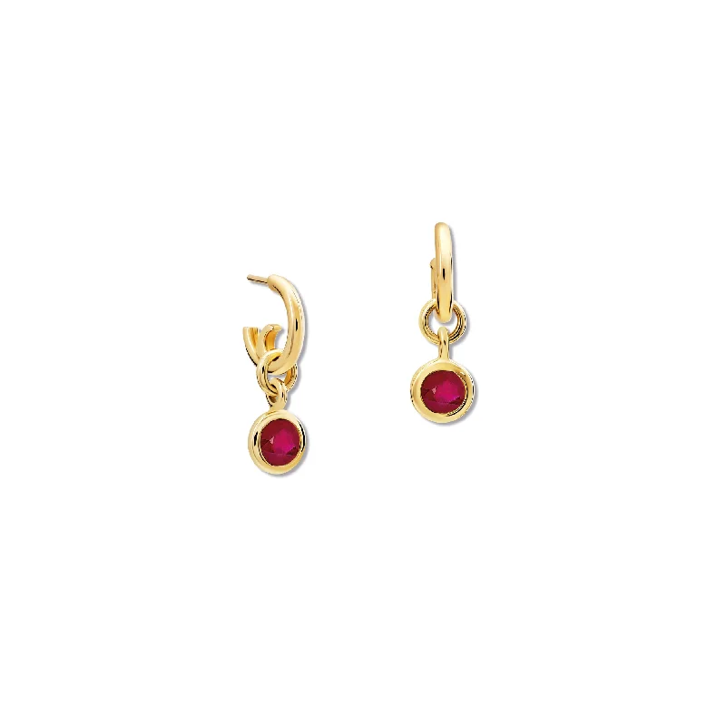 Solitaire Engagement Rings with a High - Clarity Round Diamond and Tapered BandTalya Earring Drops 18ct Yellow Gold - Ruby