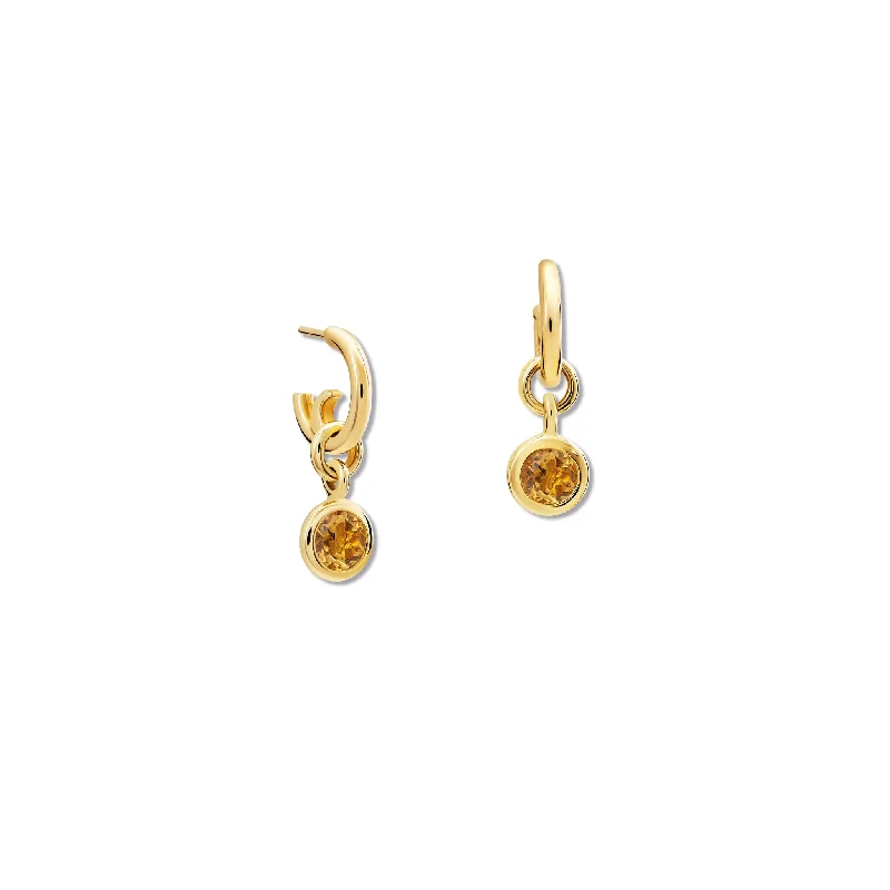 Marquise Cut Engagement Rings with a Channel - Set Diamond BandTalya Earring Drops Yellow Gold - Citrine