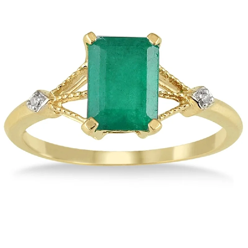 Tourmaline Gemstone Rings in 18K Two - Tone Gold with a Floral - Shaped Setting for a Feminine Touch1.60 Carat Emerald and Diamond Ring in 10K Yellow Gold