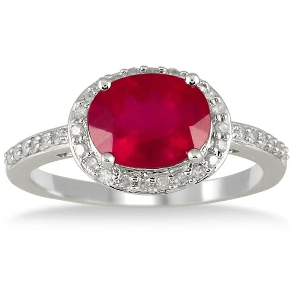 Topaz Gemstone Rings in 10K Gold with a Channel - Set Design for a Contemporary and Durable Option2.50 Carat Oval Ruby and Diamond Ring in 10K White Gold