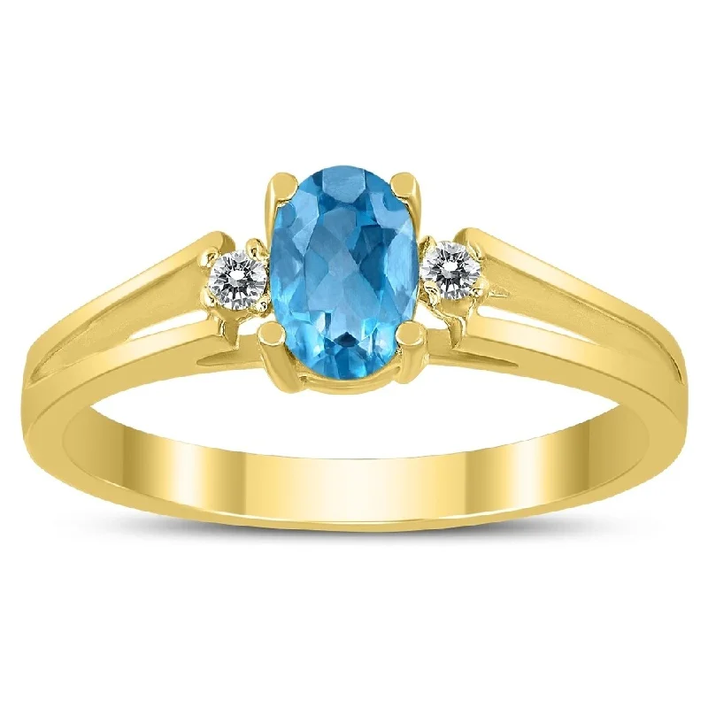 Emerald Gemstone Rings Set in Platinum with Filigree Work for a Vintage - Inspired Look6X4MM Blue Topaz and Diamond Open Three Stone Ring in 10K Yellow Gold