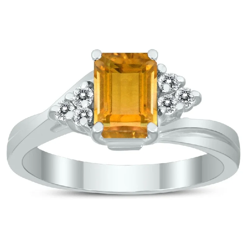 Ruby Gemstone Rings in 14K Yellow Gold with a Solitaire Setting for a Classic and Bold Statement7X5MM Citrine and Diamond Twist Ring in 10K White Gold