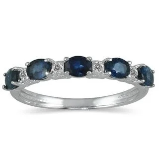 Agate Gemstone Rings in Sterling Silver with a Mosaic - Inspired Inlay for a Bohemian StyleFive Stone Sapphire and Diamond Ring 14k White Gold