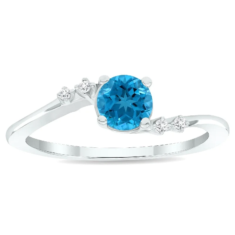 Jasper Gemstone Rings in 18K Gold Vermeil with a Matte Finish for a Subtle and Elegant LookWomen's Blue Topaz and Diamond Tierra Ring in 10K White Gold