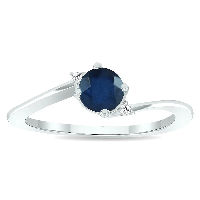 Topaz Gemstone Rings in 10K Gold with a Channel - Set Design for a Contemporary and Durable OptionWomen's Sapphire and Diamond Wave Ring in 10K White Gold