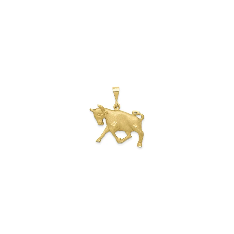 3D - Printed Polymer Clay Animal - Print Pendant for a Fun and Quirky AccessoryBull Pendant (14K)