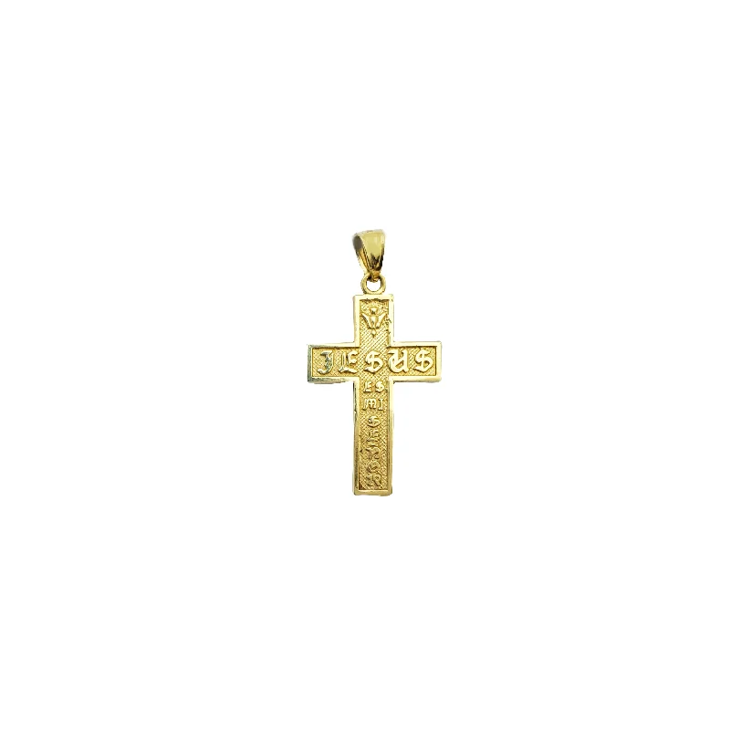 Handmade Leather - Wrapped Crystal Pendant for a Bohemian AestheticCross Pendant (14K)