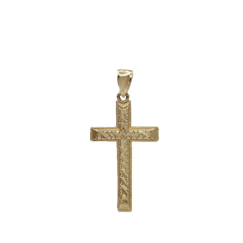 Magnetic - Closure Pendant Necklace with a Hidden Compartment for Secret KeepersDiamond-Cut Nugget Cross Pendant 10K