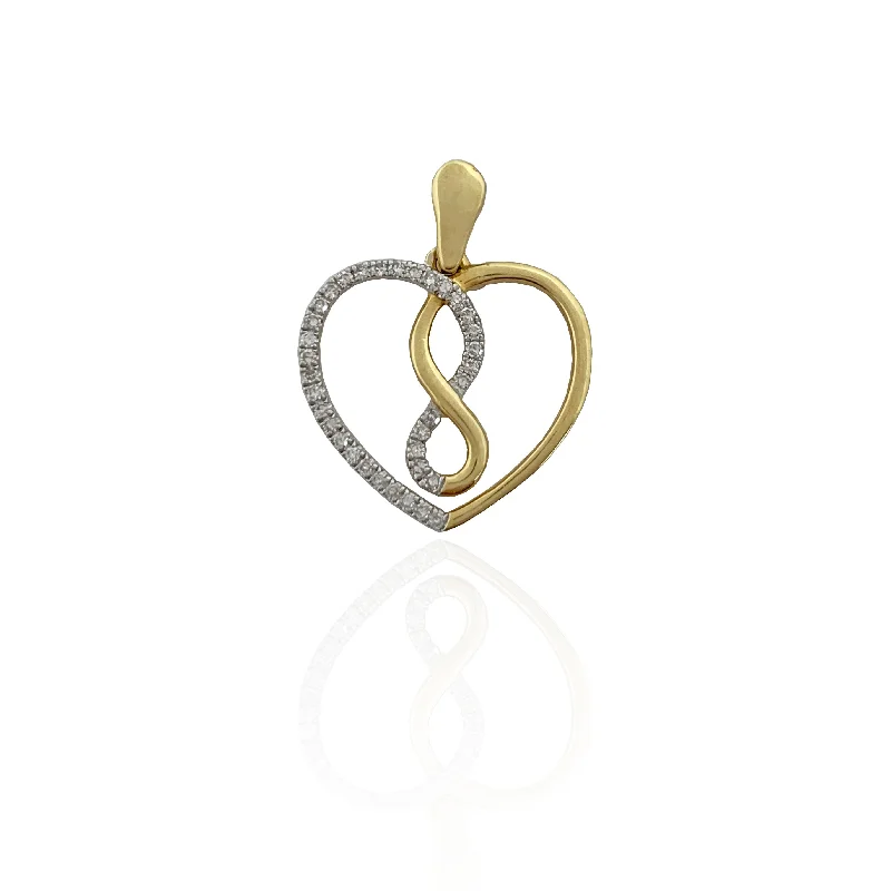 Adjustable - Chain Cubic Zirconia Solitaire Pendant for a Sparkling GiftDiamond Infinity Heart Pendant (14K).