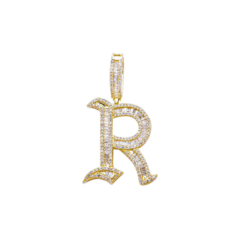 Pearl - Embellished Floral Pendant for a Feminine and Romantic LookDiamond Initial R Letter Pendant (14K)