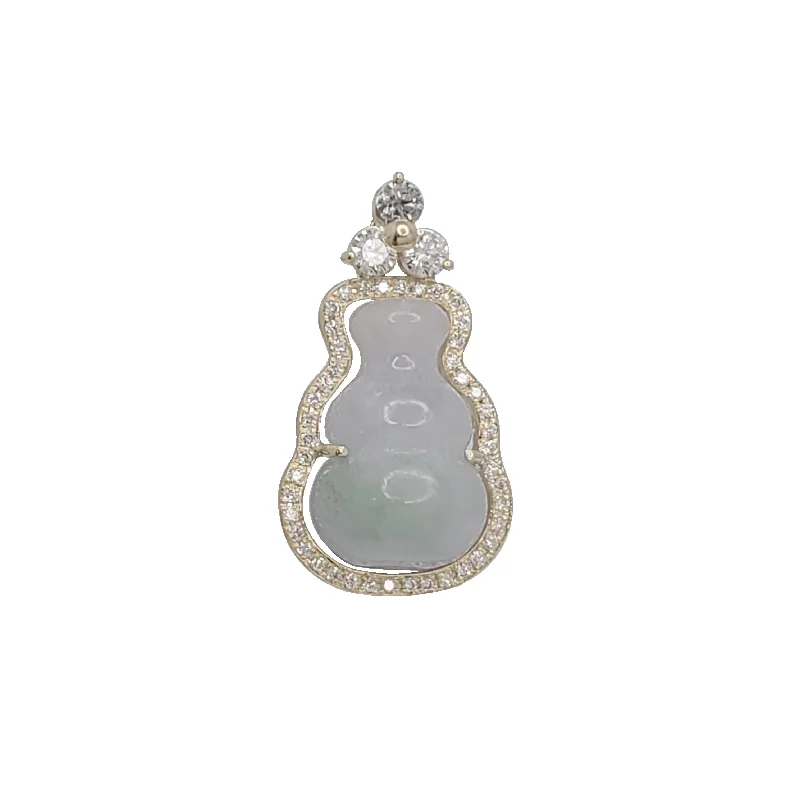 Mother - of - Pearl Inlaid Seahorse Pendant for Beach LoversDiamond  Jade Gourd Pendant (14K)