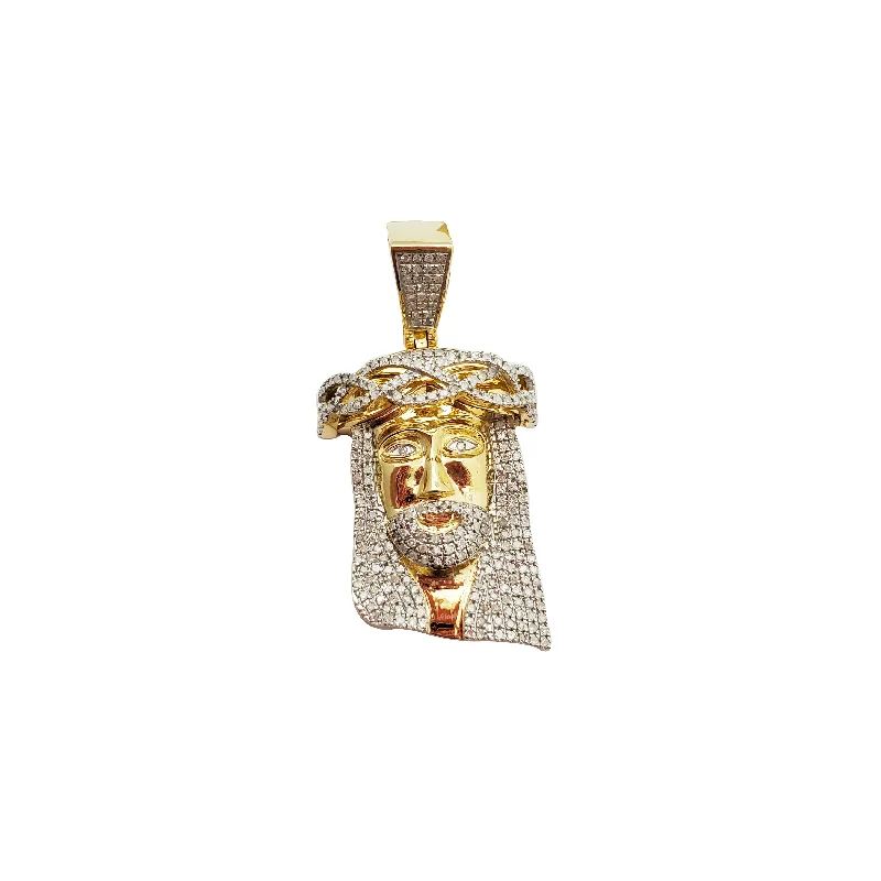 Antique - Inspired Filigree - Worked Cross Pendant Necklace for Religious CeremoniesDiamond Jesus Head Pendant (10K)