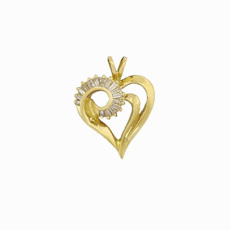 Glow - in - the - Dark Starry Sky Pendant for Nighttime AdventuresDiamond Spiral Heart Pendant (14K)