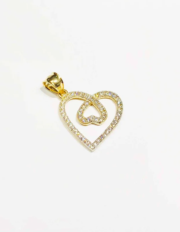 18K Gold - Plated Angel Wing Pendant for a Symbolic and Elegant AccessoryDouble Heart in one CZ Pendant (14K)