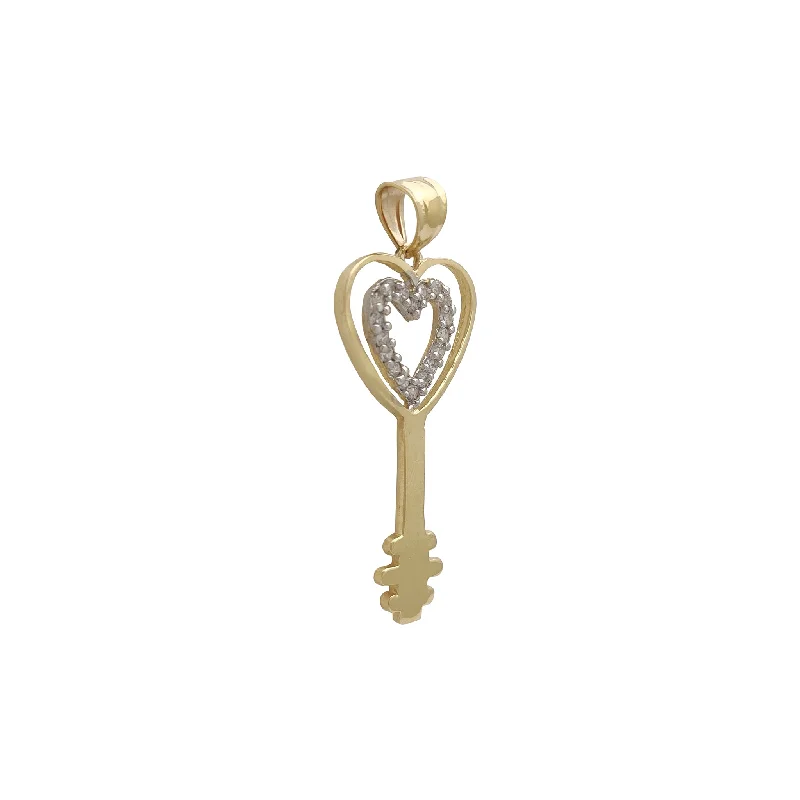 Water - Resistant Stainless Steel Diving - Themed Pendant for DiversDouble Heart Key Pendant (14K)