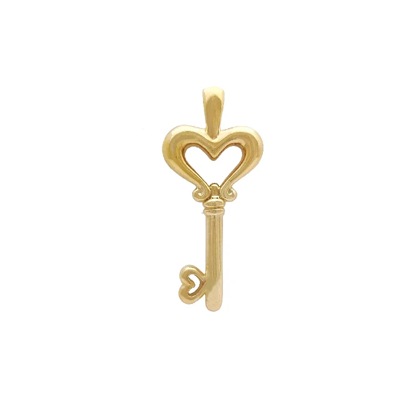 Hand - Carved Jade Buddha Pendant for Spiritual and Cultural SignificanceHollow Heart Key Pendant (14K)