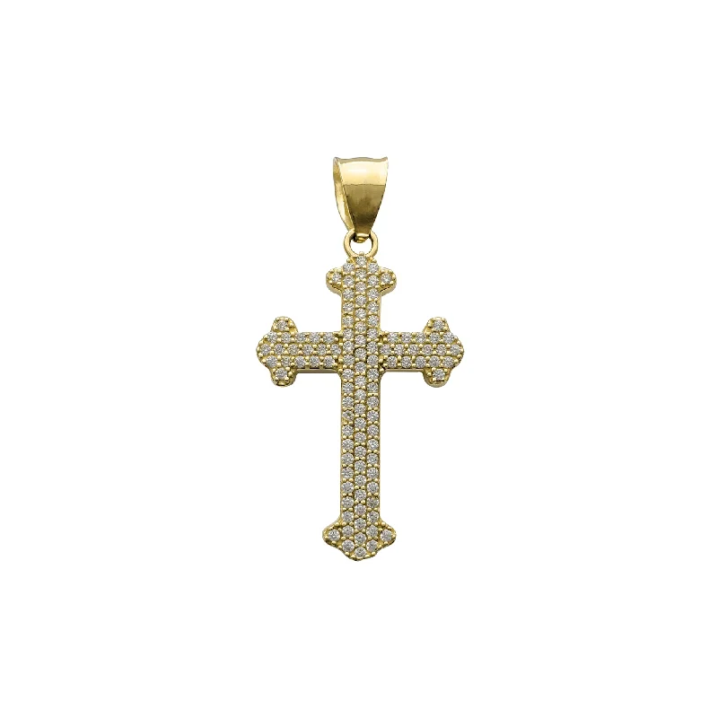 Antique - Brass - Finished Compass Pendant for Travelers and ExplorersIced-Out Budded Cross Pendant (14K)