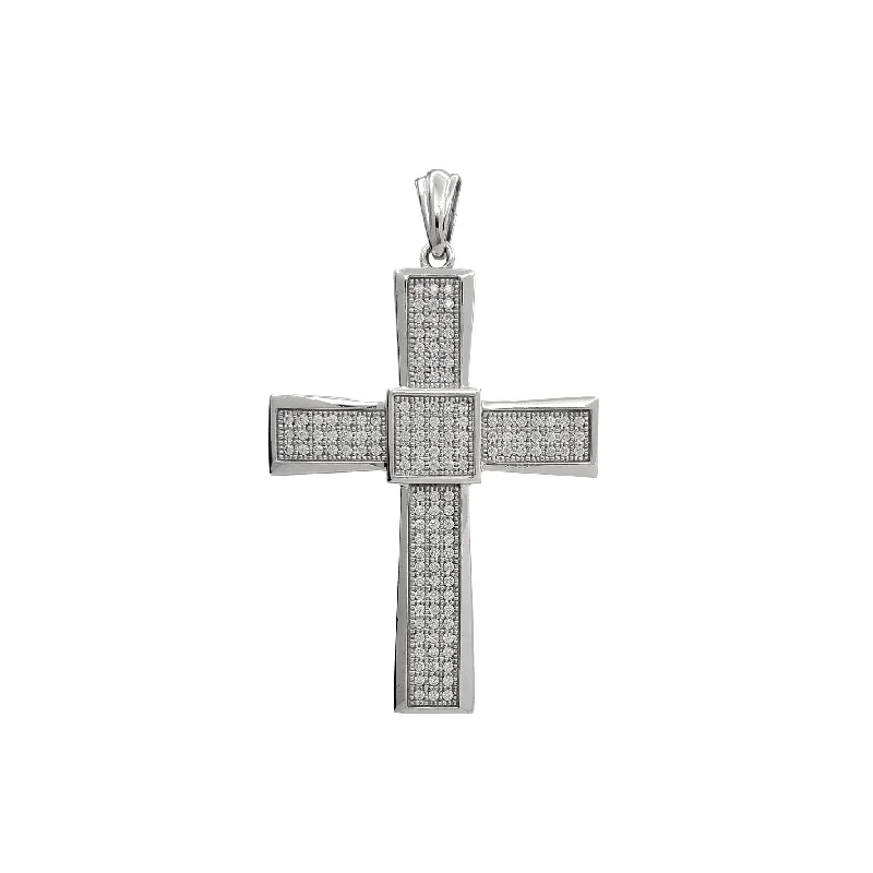 Custom - Engraved Initial Pendant Necklace in Sterling Silver for Mother's Day GiftIced-out Cross Pendant (Silver)