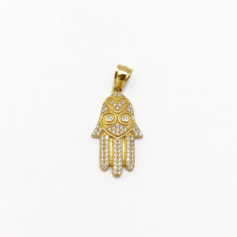 Hypoallergenic Titanium Infinity Symbol Pendant for Sensitive SkinIced-Out Hamsa Hand with Heart CZ Pendant (14K).