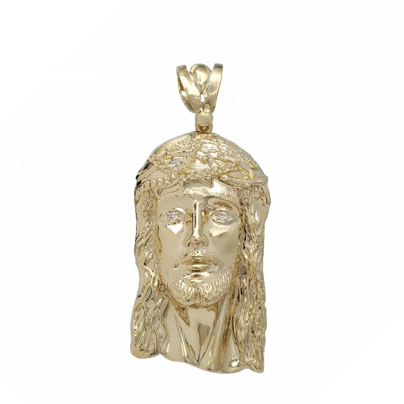 Magnetic - Closure Pendant Necklace with a Hidden Compartment for Secret KeepersJesus Head Open-Back Pendant (10K)