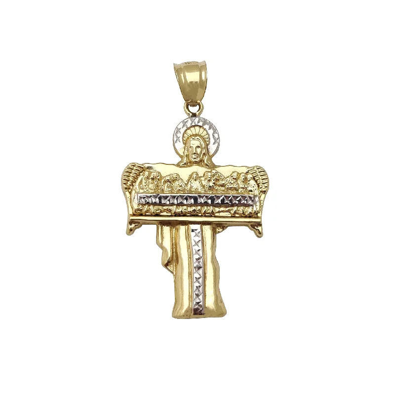 Laser - Cut Woodland Scene Pendant for Nature EnthusiastsJesus Last Supper Cross Pendant (14K)