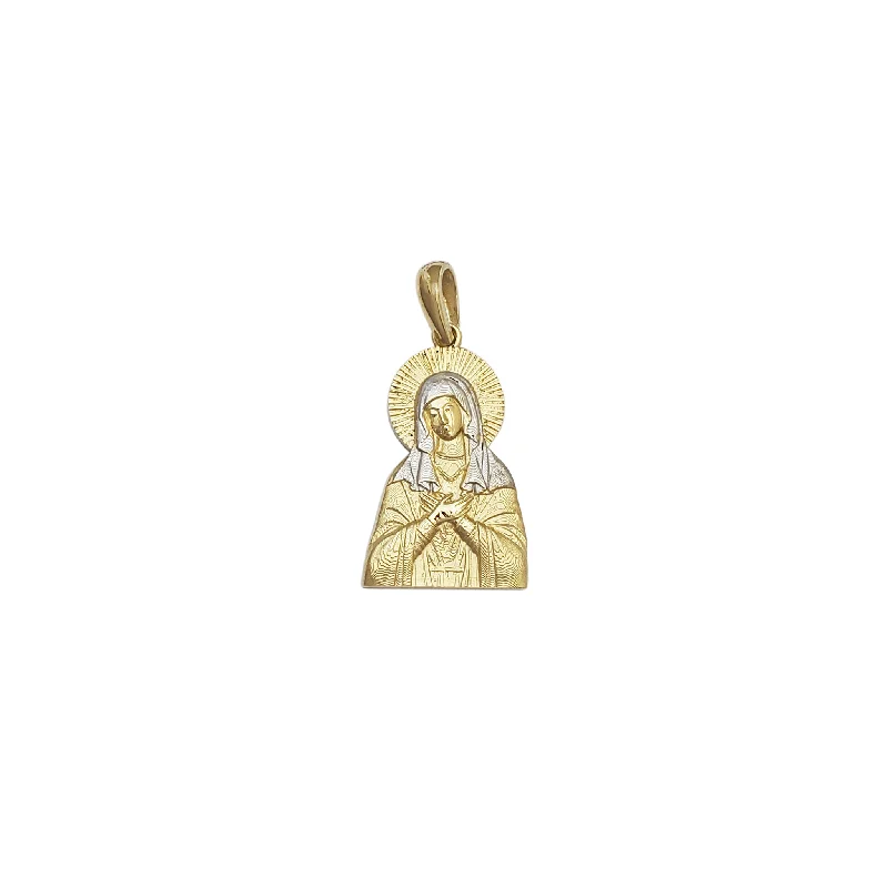 Enamel - Painted Owl Pendant in Vibrant Colors for a Playful LookMatte Virgin Mary Half Pendant (14K)