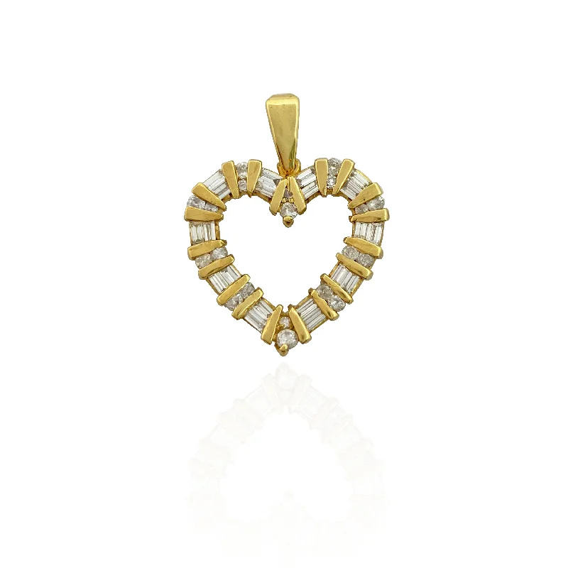 Double - Heart Pendant with Interlocking Design for CouplesMended Diamond Heart Outline Pendant (14K)