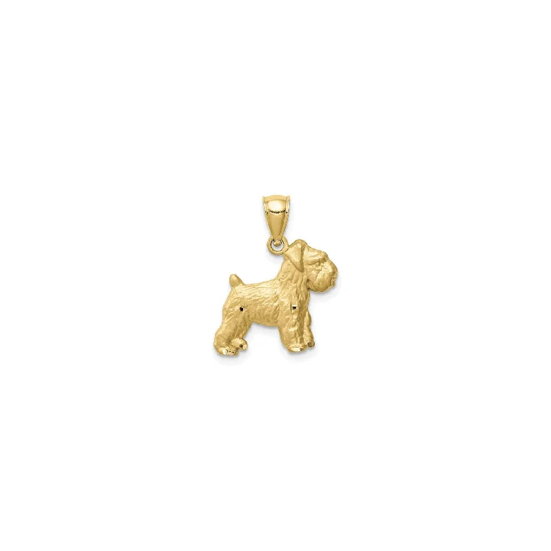 Customized Birthstone Pendant with Engraved Name for a Personalized TouchMini Schnauzer Dog Pendant (14K)