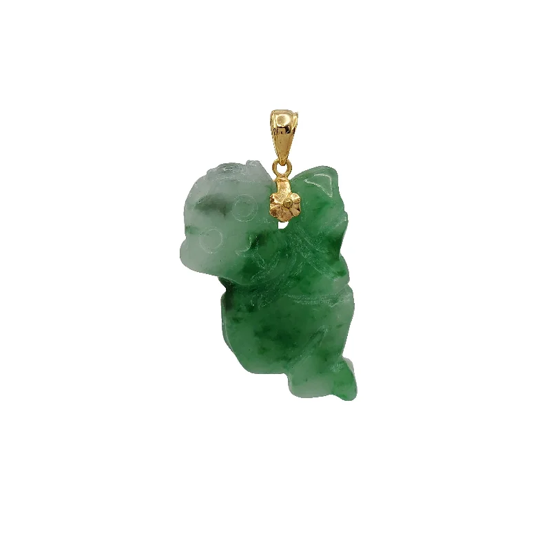 Retro - Inspired Art Deco - Patterned Pendant in Silver for Vintage LoversMonkey  Zodiac Sign Jade Pendant (14K)