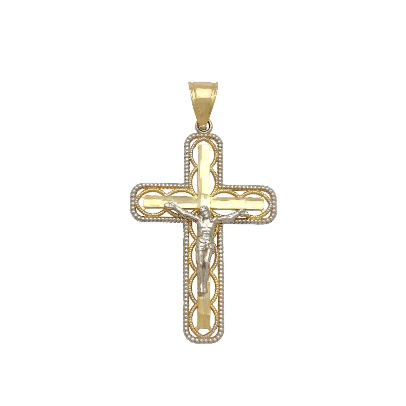 Laser - Cut Woodland Scene Pendant for Nature EnthusiastsMilgrain Wire Frame Crucifix Pendant (14K)