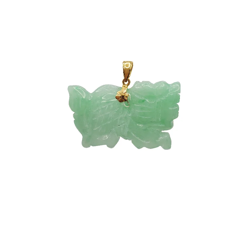 Hand - Carved Jade Buddha Pendant for Spiritual and Cultural SignificancePi Xiu Jade Pendant (14K)