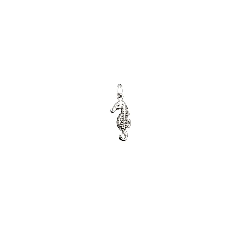 Zodiac Sign Pendant Necklace in Rose Gold for Astrology EnthusiastsTextured Seahorse Pendant (Silver)