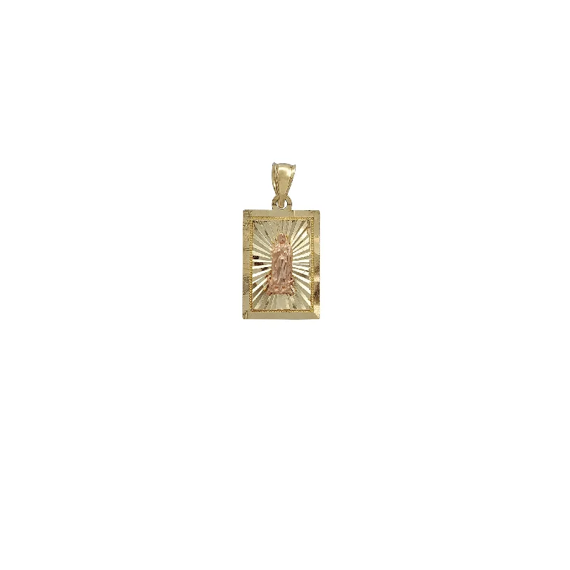 Glow - in - the - Dark Starry Sky Pendant for Nighttime AdventuresRectangle Two-Tone Radiant-Cuts Virgin Mary Pendant (14K)