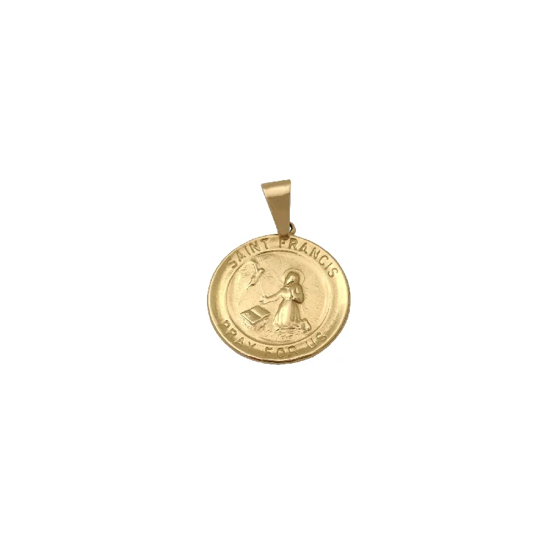 3D - Printed Polymer Clay Animal - Print Pendant for a Fun and Quirky AccessorySaint Francis Medallion Pendant (14K)