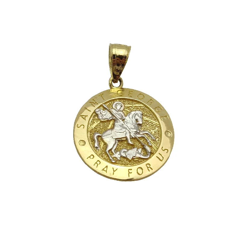 Enamel - Painted Owl Pendant in Vibrant Colors for a Playful LookSaint George Round Medallion Pendant (14K)