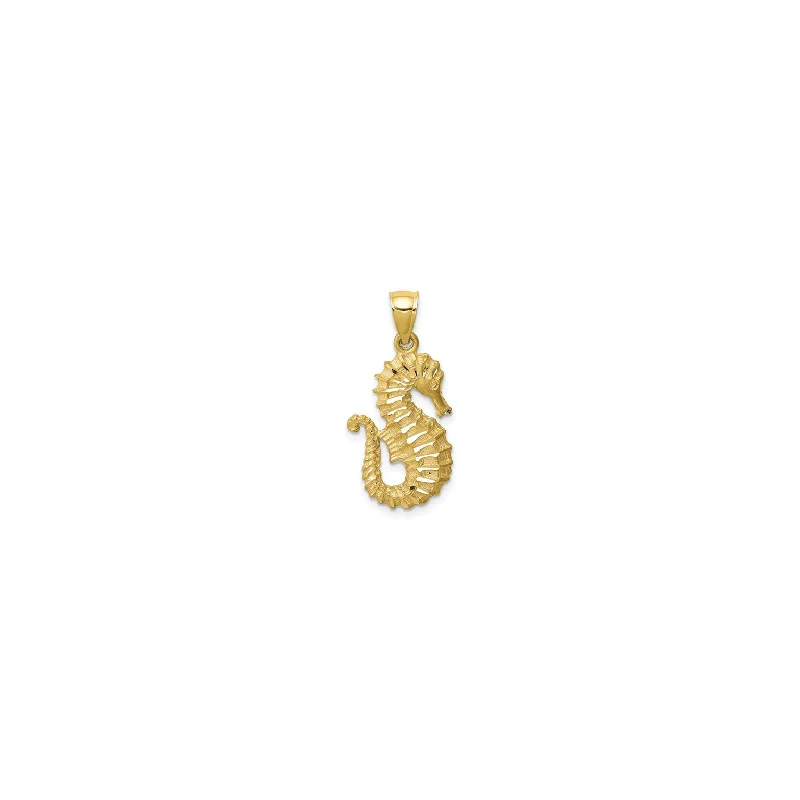 3D - Printed Polymer Clay Animal - Print Pendant for a Fun and Quirky AccessorySeahorse Pendant (14K)