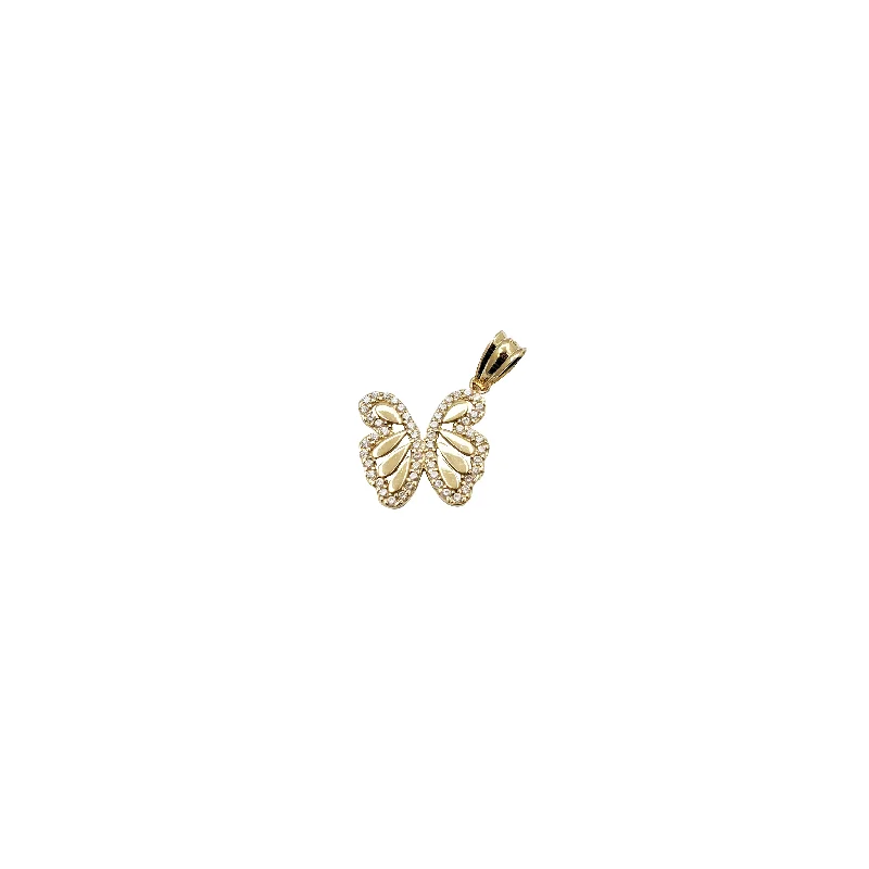 Double - Heart Pendant with Interlocking Design for CouplesSmall Dainty CZ Butterfly Pendant (14K)