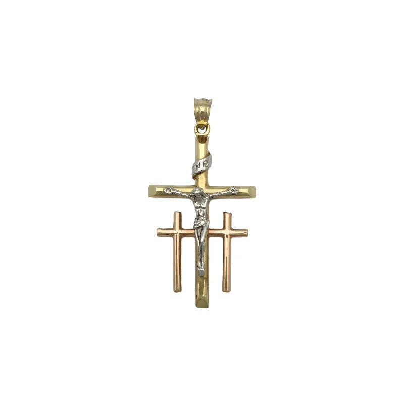 Magnetic - Locking Pendant with Hidden Compartment for Secret MessagesThree Crosses on Calvary Pendant (14K)