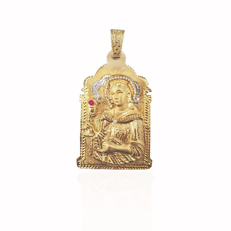 Military - Inspired Dog Tag Pendant with Engraved Service NumbersTwo-Tone Saint Barbara CZ Pendant (14K).