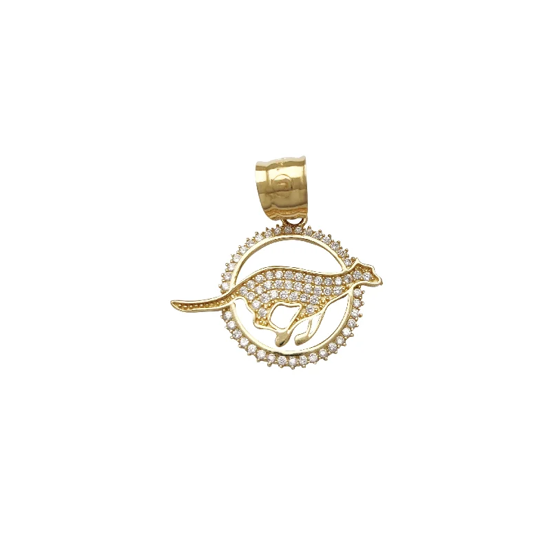 Water - Resistant Stainless Steel Diving - Themed Pendant for DiversYellow Gold CZ Kangaroo Pendant (14K)