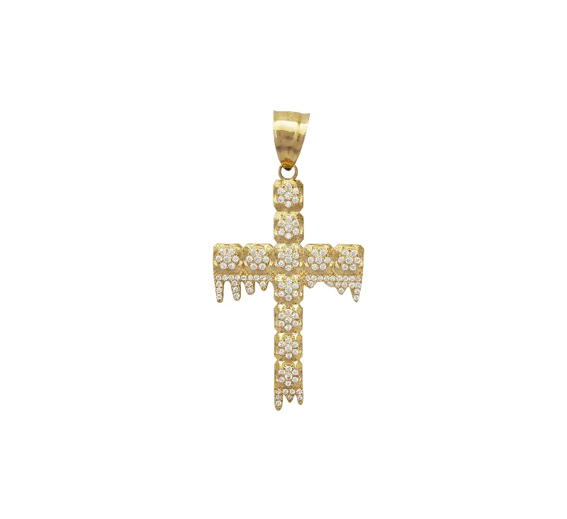 18K Gold - Plated Angel Wing Pendant for a Symbolic and Elegant AccessoryZirconia Dripping Cross Pendant (14K)