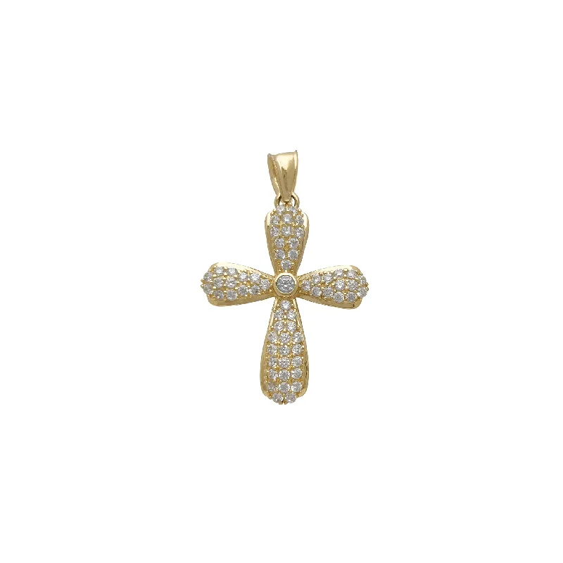 Glow - in - the - Dark Starry Sky Pendant for Nighttime AdventuresZirconia Puffy Cross Pendant (14K)